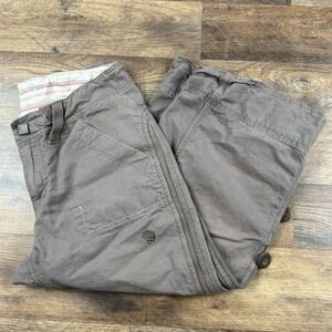 Mountain Hardwear‎ Shorts 4 Beige  Roll Up Adjustable Waist Org Cotton Hemp